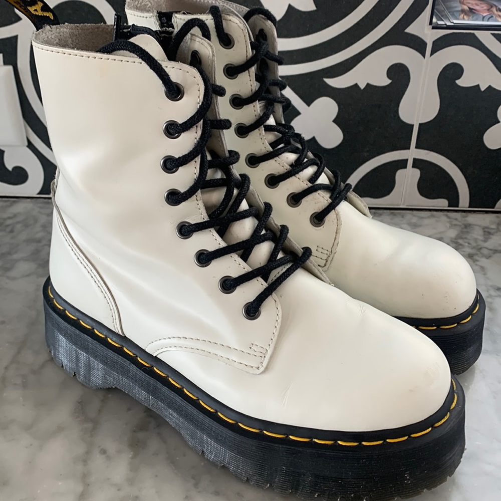 White Dr Martens platform